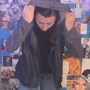 Worn Fake Leather Jacket